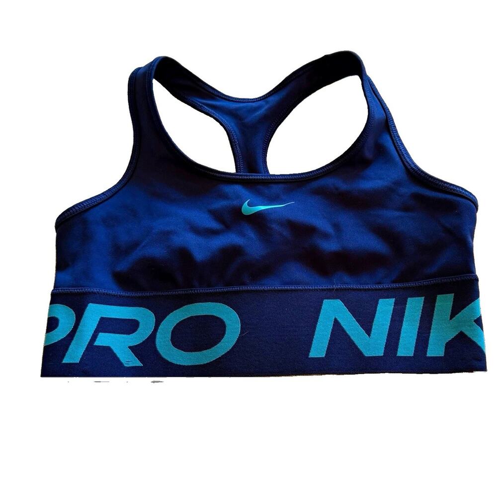 Nike Pro Dri-FIT Women’s Racerback Pullover Sports Bra Blue girls Size S